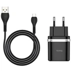 Мережевий зарядний пристрій Hoco S-23991 C12Q (1USB, 3 А) QC 3.0 Black + кабель Type-C
