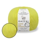 Gazzal Super Kid Mohair, Лимонний №64431 - супер кід мохер, тонка пряжа для ажурних виробів і павутинок, 25 г/237 м