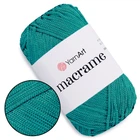 Пряжа YarnArt Macrame Изумруд №158, полиэстеровый шнур 2 мм, нитка для вязания крючком и спицами, полиэстер 100%