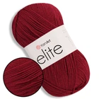 Пряжа Yarnart Elite (Еліт) Бордо №43 турецька для в'язання 100% акрил для іграшок, пінеток, пледів та одягу, нитки для в'язання спицями та гачком