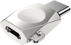 Перехідник адаптер HOCO UA8 Micro-USB мама to Type-c тато металічний сріблястий