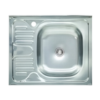 Кухонная мойка AVT 600x500 см R накладная, прямоугольная, хром (0,4 мм)