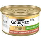 Влажный корм Purina Gourmet Gold с уткой, морковью и шпинатом, кусочки в паштете 85 г