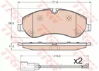Колодки гальмівні дискові FORD TOURNEO CUSTOM 2.2TDCI 2012- передн. , TRW (GDB1967)