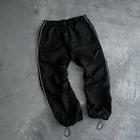 Брюки плащевка мужские спортивные черные однотонные M (382524)