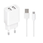 Мережевий зарядний пристрій Gelius Simple GP-HC059 2USB/2 4A + Cable Type-C White 75869