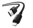 Кабель USB-A to Lightning Baseus Silky Чорний 2 м 12 Вт ПВХ (17992)