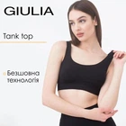 Безшовний топ на широких бретелях Giulia TANK TOP L/XL Black, топ спортивний