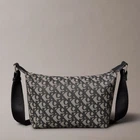 Сумка кросс-боди через плечо женская тканевая маленькая Calvin Klein 4F3353G(Black-Beige) Черная (196669718704)