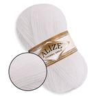 Alize Angora Gold, Белый №55 – тонкая пряжа с ангорой, 100 г/550 м, акрил 80% / шерсть 20% - для вязания свитеров, шарфов, шалей