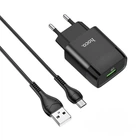 Мережевий зарядний пристрій HOCO C72Q Glorious single port charger Micro USB cable 18W Black