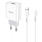Мережевий зарядний пристрій HOCO C81A Asombroso Lightning cable 10.5 White