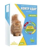 Краплі Контр Удар ( Контрудар) для котів від бліх та кліщів 2 - 10кг (3піп)