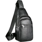 Мужская сумка-слинг кожаная 18х32х7 кросс боди для прогулок Tiding Bag A25F-5060A Черная