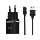 Мережевий зарядний пристрій Hoco C12 Smart Charger Lightning cable 12W Black