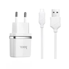 Мережевий зарядний пристрій Hoco C12 Smart Charger Micro cable 12W White
