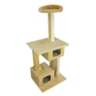 Дряпка для кошек Lucky Pet дом "Говерла" (мех, бежевый) - 54x54x129см