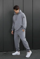 Мужской спортивный костюм Стафф серый оверсайз Staff es gray oversize L (402552)