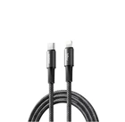 Кабель REMAX WindSpeed Series Fast charging aluminum alloy braided data cable CB25 (C-L) 30W - Black 1.2M (6954851247715)