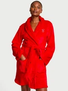 Плюшевий халат Victoria's Secret Short Cozy Robe M/L Червоний