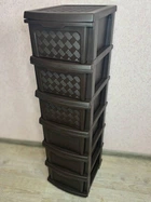 Пластиковый R-plastic комод Компакт с цельнолитыми ящиками на 6 ярусов R-plastic коричневого цвета