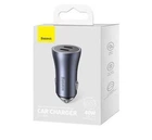 Автомобільний зарядний пристрій Baseus Golden Contactor Pro 40W Type-C + Type-C Dark Gray