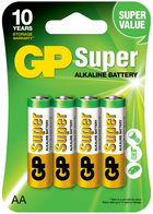 Батарейки GP AA (LR6) Super Alkaline 15A-U4, блістер