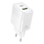 Сітчасте зарядне пристрій 1USB + Type-C Hoco CS112A PD30W+QC3.0 White 76189