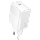 Сетевое зарядное устройство Hoco CS113A USB-C PD3.2 60W с быстрой зарядкой LED подсветка белый