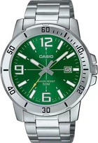 Мужские часы Casio MTP-VD01D-3B зеленые 50 м