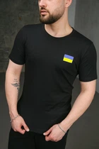 Чоловіча футболка з прапором на грудях Intruder чорна трикотажна бавовняна патріотична повсякденна стильна класична для чоловіків/XXL