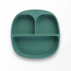 Дитяча силіконова тарілка на 3 секції - Oil Green