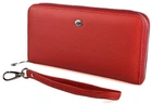 Жіночий гаманець-клатч ST Leather з натуральної шкіри червоний великий горизонтальний на блискавці для карт 20х10х2 5 см 56517