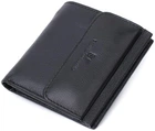 Женский кошелек ST Leather из натуральной кожи черный с внешней монетницей, отделениями для купюр и карт 71139