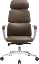 Крісло офісне ергономічне OfficePro Delicate OC690BR Brown PVC екошкіра м'які підлокітники підголівник самоадаптивний механізм нахил до 160° газліфт 3 клас до 110 кг зріст до 185 см (OC690BR)