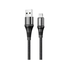 Дата кабель USB 2.0 AM to Lightning 1.0m 2.4A nylon X50 black HOCO (6931474734198)