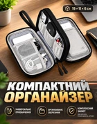 Органайзер для мелочей и электроники (сумка для хранения кабелей, зарядных устройств, проводов, флешек)