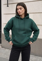Женский худи стаф темно-зеленый оверсайз на флисе Staff lav dark green oversize fleece L (404166)