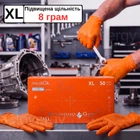 СУПЕР ПРОЧНЫЕ перчатки нитриловые MediOK Diamond Grip Firefall размер XL оранжевого цвета, 50 шт