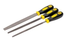 Напилки для металу MASTERTOOL 200 мм набір 3 шт. плоский/круглий/тригранний 06-0210