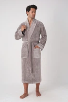 Мужской халат Nusa 26690 велюровый, 3XL Taupe