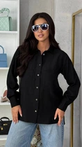 Жіноча сорочка вільного крою з накладними кишенями ELFBERG ML-263 50-52 Чорний (2000001061817)