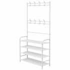 Вешалка-стойка для одежды и обуви Multifunctional Shoe & Hat Rack 80 х 25.5 х 170 см (R94054) Белый