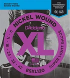 Струны для электрогитары D'Addario ESXL120 Nickel Wound Double Ball End Steinberger Super Light 9/42