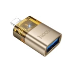 Перехідник OTG USB-Lighting Hoco UA36 gold