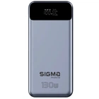 Универсальная мобильная батарея Sigma mobile 30000 мА·ч PD 130 Вт С кабелем 100 Вт Серебристая (SI30A7QLX)