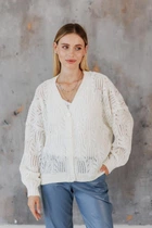 Кардиган женский Кружево ART KNIT молочный, S-M 045746
