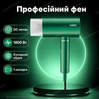 Фен VGR V-431 DC мотор 1800 Вт зелений 1 насадка