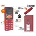 Кнопковий телефон 2E E240 (2025) Dual SIM, 2,4″, 1400 мА·год, Type-C, червоний