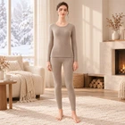 Комплект женского термобелья Lesko 8099 Beige 4XL антибактериальный мягкий эластичный